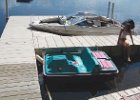 5  Floating dock at the end of a wooden dock.
